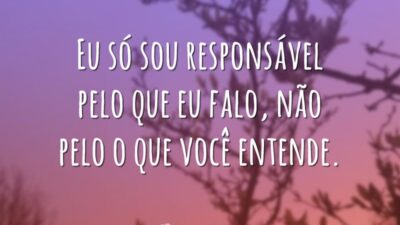 Eu só sou responsável pelo que eu falo, não pelo o que&hellip;