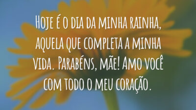 Hoje é o dia da minha rainha, aquela que completa a minha vida. Parabéns, mãe! Amo você com todo o meu coração.