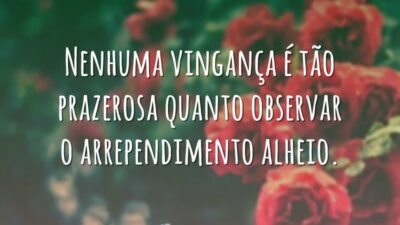 Nenhuma vingança é tão prazerosa quanto observar o arrependimento alheio.