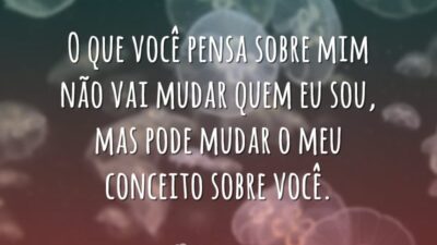 O que você pensa sobre mim não vai mudar quem eu sou,&hellip;