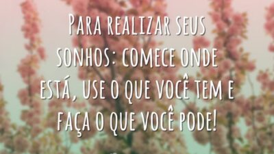 Para realizar seus sonhos: comece onde está, use o que você tem&hellip;
