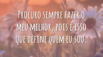 Procuro sempre fazer o meu melhor, pois é isso que define quem&hellip;
