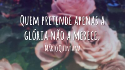Quem pretende apenas a glória não a merece.
