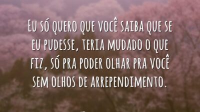 Eu só quero que você saiba que se eu pudesse, teria mudado&hellip;
