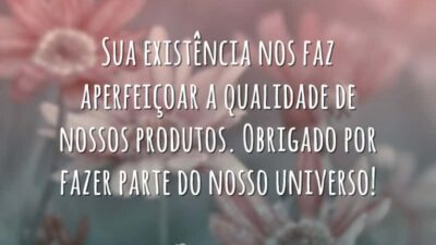 Sua existência nos faz aperfeiçoar a qualidade de nossos produtos. Obrigado por&hellip;