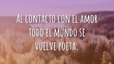 Al contacto con el amor todo el mundo se vuelve poeta. (Ao&hellip;