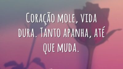 Coração mole, vida dura. Tanto apanha, até que muda.