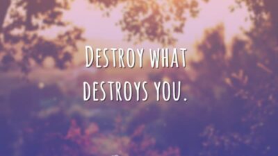 Destroy what destroys you. (Destrua o que destrói você.)