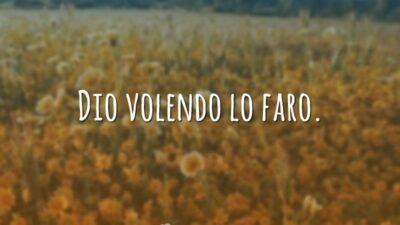 Dio volendo lo faro. (Se Deus quiser.)