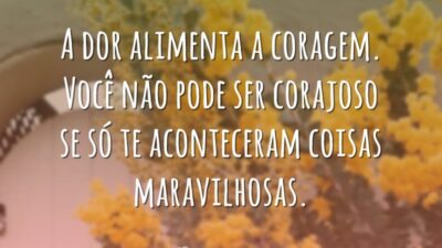 A dor alimenta a coragem. Você não pode ser corajoso se só&hellip;