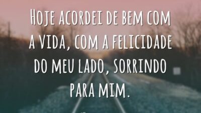 Hoje acordei de bem com a vida, com a felicidade do meu&hellip;