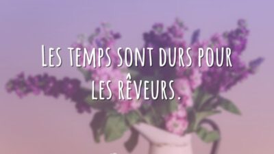 Les temps sont durs pour les rêveurs. (Os tempos são duros para&hellip;