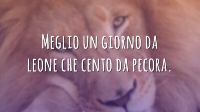 Meglio un giorno da leone che cento da pecora. (Melhor um dia&hellip;