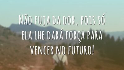 Não fuja da dor, pois só ela lhe dará força para vencer&hellip;
