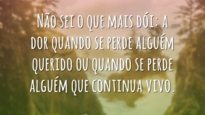 Não sei o que mais dói: a dor quando se perde alguém&hellip;
