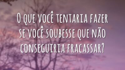 O que você tentaria fazer se você soubesse que não conseguiria fracassar?