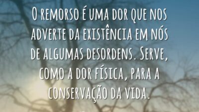 O remorso é uma dor que nos adverte da existência em nós&hellip;
