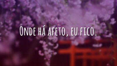 Onde há afeto, eu fico.