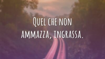 Quel che non ammazza, ingrassa. (Aquilo que não te mata, te fortalece.)