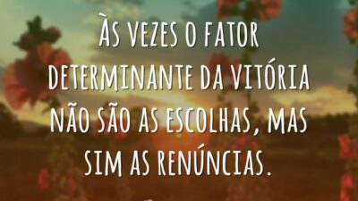 Às vezes o fator determinante da vitória não são as escolhas, mas&hellip;