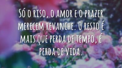 Só o riso, o amor e o prazer merecem revanche. O resto&hellip;