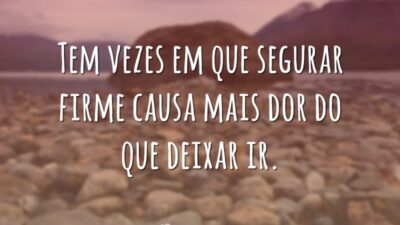 Tem vezes em que segurar firme causa mais dor do que deixar&hellip;