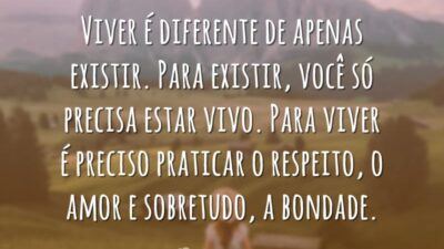 Viver é diferente de existir