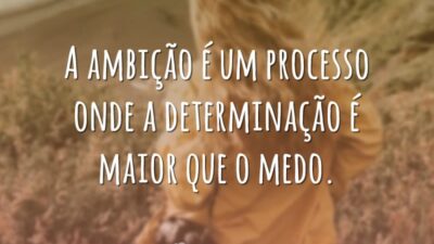 A ambição é um processo onde a determinação é maior que o&hellip;