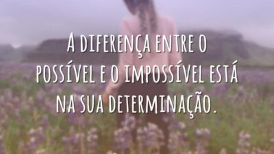 A diferença entre o possível e o impossível está na sua determinação.