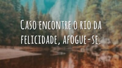 Caso encontre o rio da felicidade, afogue-se.