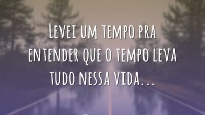 Levei um tempo pra entender que o tempo leva tudo nessa vida...