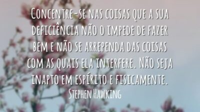 O meu conselho para outras pessoas com deficiência seria: concentre-se nas coisas&hellip;