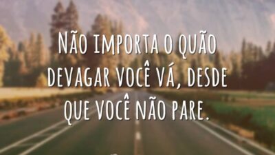 Não importa o quão devagar você vá, desde que você não pare.