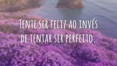 Tente ser feliz ao invés de tentar ser perfeito.