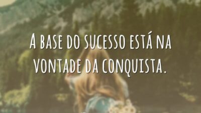 A base do sucesso está na vontade da conquista.
