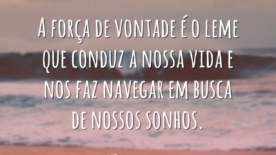 A força de vontade é o leme que conduz a nossa vida&hellip;
