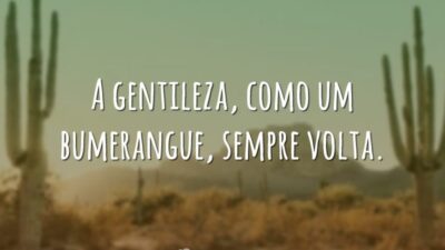 A gentileza, como um bumerangue, sempre volta.