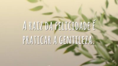 A raiz da felicidade é praticar a gentileza.