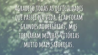 Agradeço todas as dificuldades que passei na vida. Elas foram grandes adversárias,&hellip;
