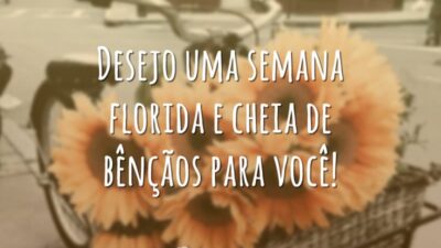 Desejo uma semana florida e cheia de bênçãos para você!