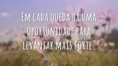 Em cada queda há uma oportunidade para levantar mais forte.