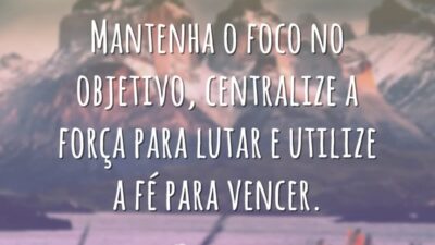 Mantenha o foco no objetivo, centralize a força para lutar e utilize&hellip;