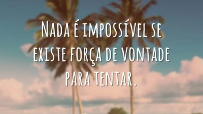 Nada é impossível se existe força de vontade para tentar.