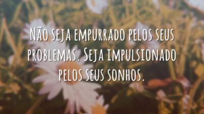 Não seja empurrado pelos seus problemas. Seja impulsionado pelos seus sonhos.