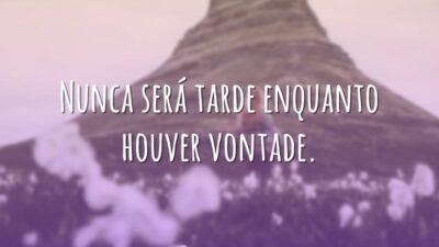 Nunca será tarde enquanto houver vontade.