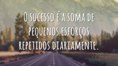 O sucesso é a soma de pequenos esforços repetidos diariamente.