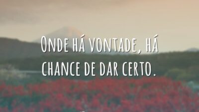 Onde há vontade, há chance de dar certo.