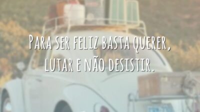 Para ser feliz basta querer, lutar e não desistir.