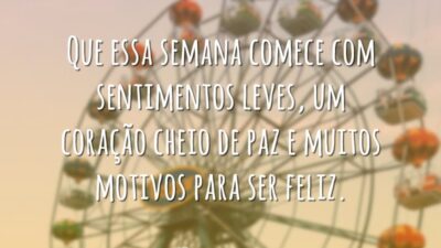 Que essa semana comece com sentimentos leves, um coração cheio de paz&hellip;