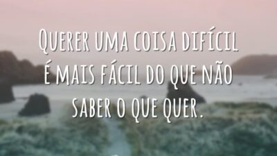 Querer uma coisa difícil é mais fácil do que não saber o&hellip;